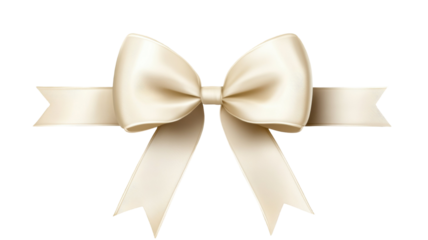 Title: Elegant White Ribbon Bow 3D Render Icon Isolated on Smooth Clean White Background for Decorative Design and Gift Presentation
