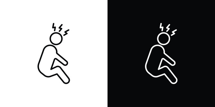 Depression icon. thin line for web and mobile, modern minimalistic style