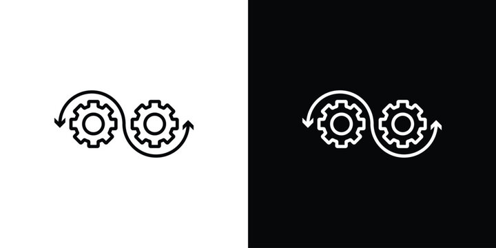 Devops icon. thin line for web and mobile, modern minimalistic style