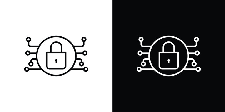 Digital Locked icon. thin line for web and mobile, modern minimalistic style