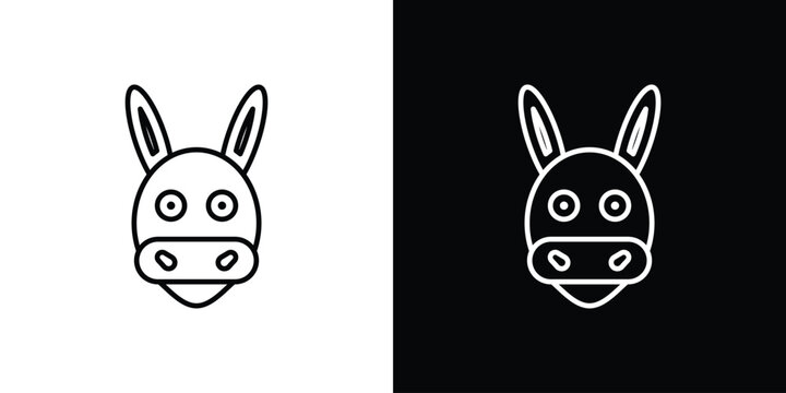 Donkey icon. thin line for web and mobile, modern minimalistic style