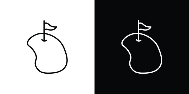 Golf yard icon. thin line for web and mobile, modern minimalistic style