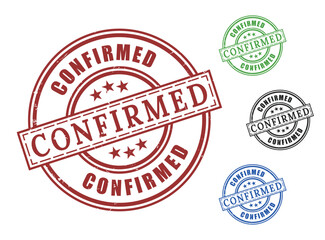 Approval Confirmed Stamp Collection, Official Grunge Label Vectors 