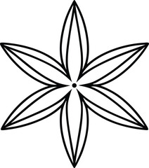 Star anise line art vector graphic design element