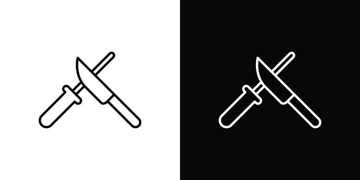 Knife sharpener icon. thin line for web and mobile, modern minimalistic style