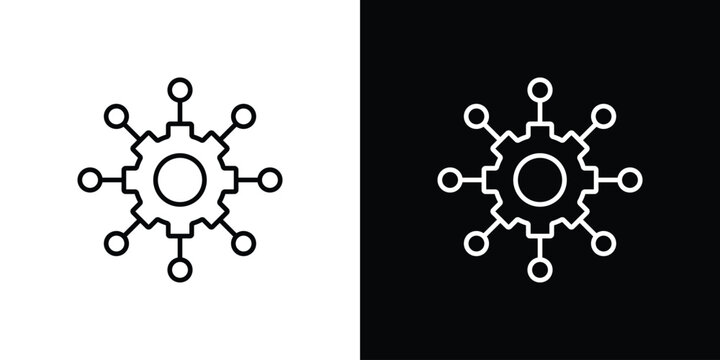 Microservices icon. thin line for web and mobile, modern minimalistic style