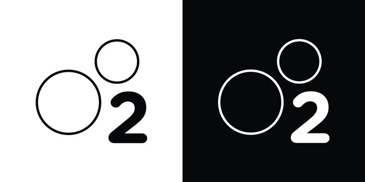 Oxygen O2 icon. thin line for web and mobile, modern minimalistic style