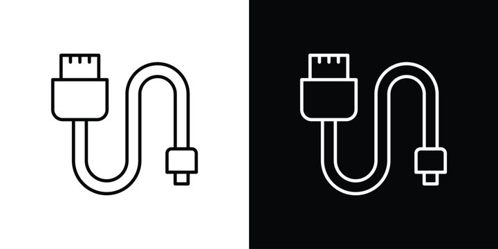 Phone cable icon. thin line for web and mobile, modern minimalistic style