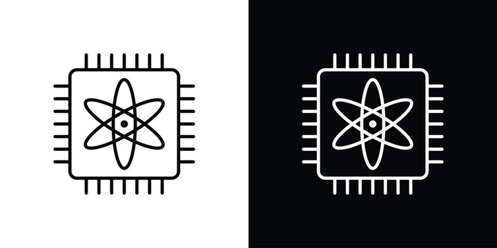 Quantum computing icon. thin line for web and mobile, modern minimalistic style