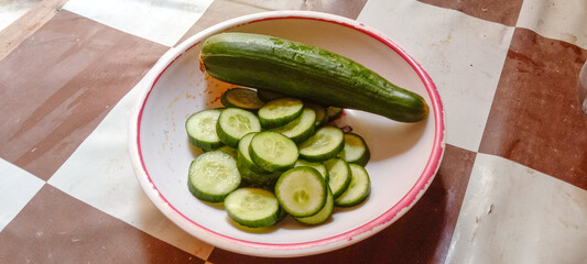 Cucumber isolated in plate 