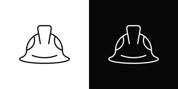 Safety helmet icon. thin line for web and mobile, modern minimalistic style