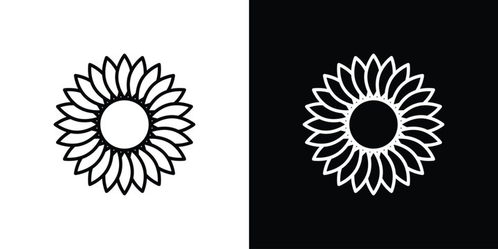 Sunflower icon. thin line for web and mobile, modern minimalistic style