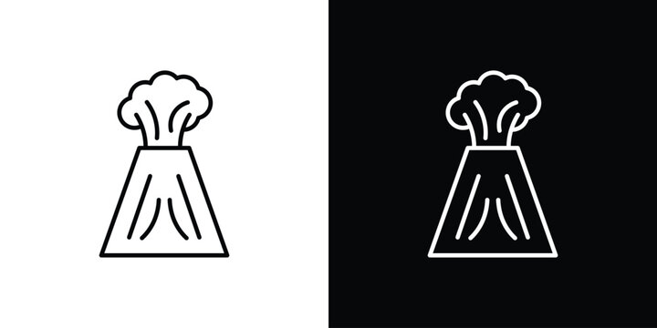 Volcano icon. thin line for web and mobile, modern minimalistic style