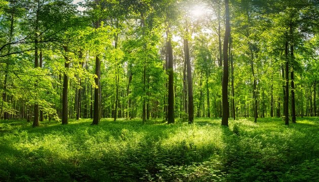 grunes wald panorama im sommer