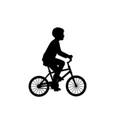 Fototapeta premium Pedaling into Adventure: A silhouette captures a youthful rider on a bicycle, poised for exploration. Depicting simplicity and freedom. 