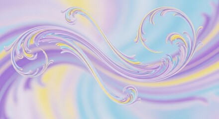 Abstract flowing decorative swirl pattern in pastel colors, creating a dreamy, elegant design.