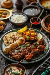 Independence day of pakistan celebration with traditional food feast display