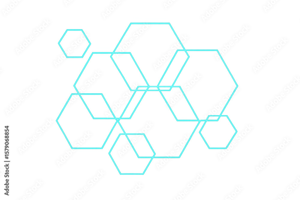 Poster luminous hexagonal network glowing with technological connectivity, representing innovative digital 