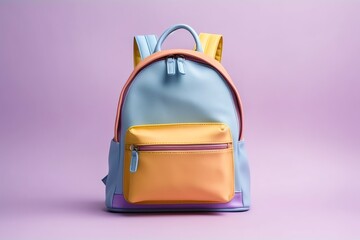 Colorful warm pastel gradient color canvas backpack