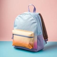 Colorful warm pastel gradient color canvas backpack