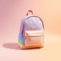 Colorful warm pastel gradient color canvas backpack