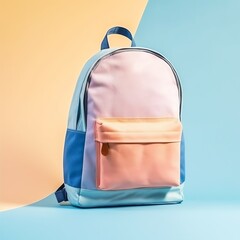 Colorful warm pastel gradient color canvas backpack