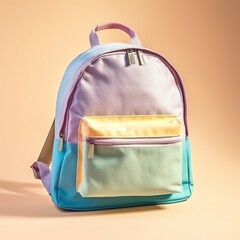 Colorful warm pastel gradient color canvas backpack