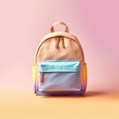 Colorful warm pastel gradient color canvas backpack