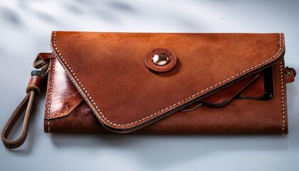 vintage leather phone pouch handmade