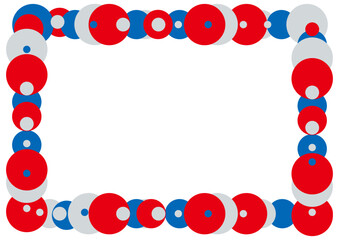 カラフルな円のフレーム・丸でできた額縁