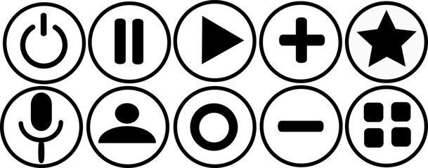 A collection of white minimalistic UI icons, Ideal for app design, websites, or infographics