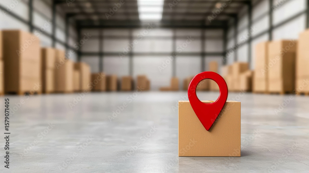 Poster cargo management with warehouse and documentation. interactive map of a warehouse showing cargo loca