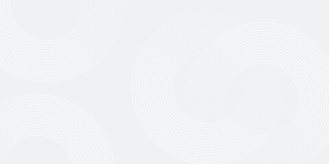 Abstract white glowing geometric lines on gray background. Modern shiny blue circle lines pattern. Futuristic technology concept. Suit for cover, poster, banner, brochure, header, website vector