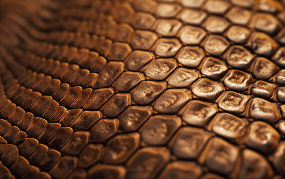 Close up brown snake scale texture background. Exotic reptile pattern concept.