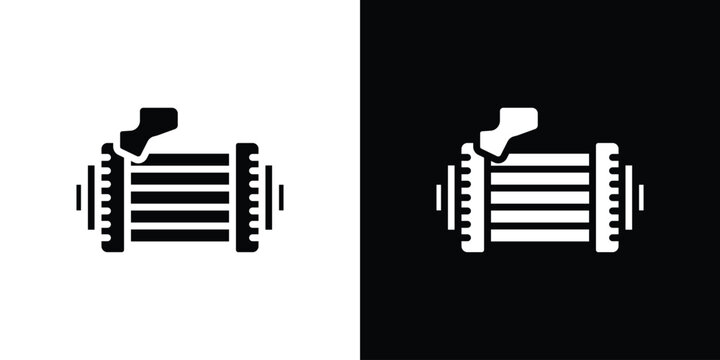 Car alternator icon. Vector illustration. Silhouette in black color