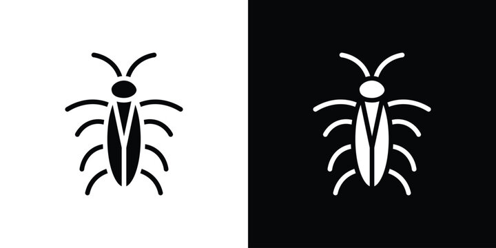 Cockroach icon. Vector illustration. Silhouette in black color