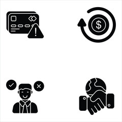 Business and Finance Glyph Icons and illustrations Pack