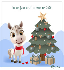 Fire Horse and Christmas Tree