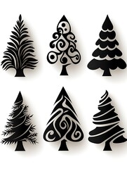 Fototapeta premium 影絵のクリスマスツリー
