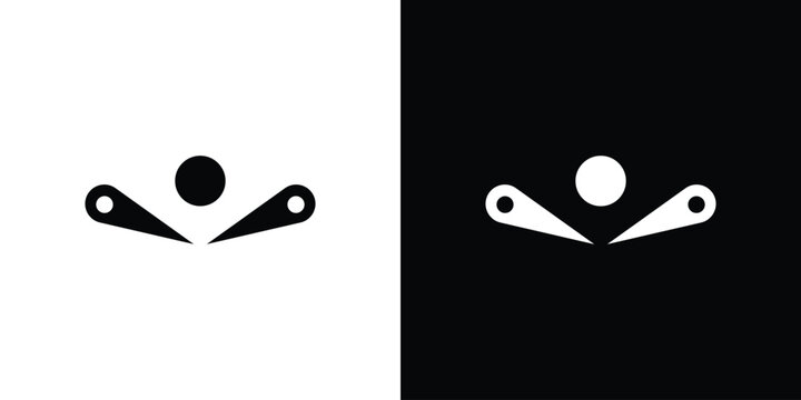 Pinball icon. Vector illustration. Silhouette in black color
