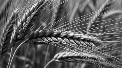 Closeup of ripe wheat stalks in a field png