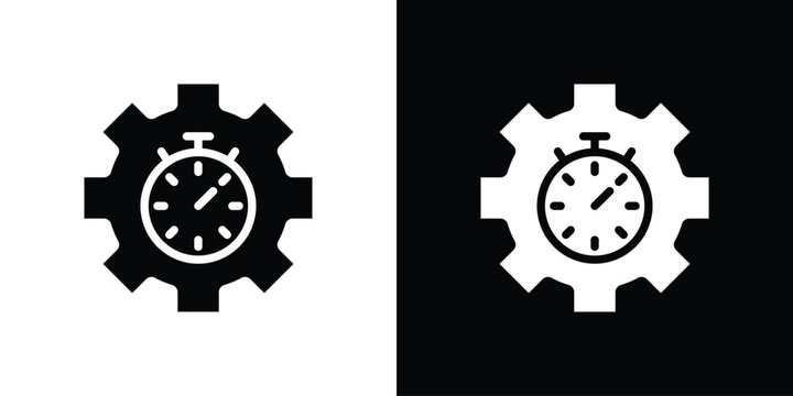 Productivity icon. Vector illustration. Silhouette in black color