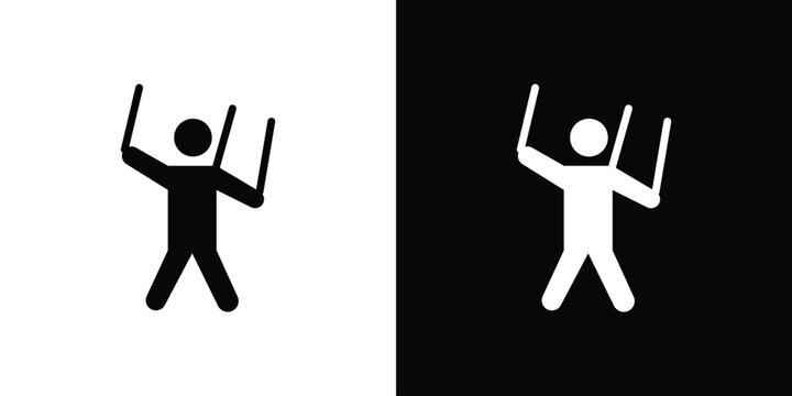 Puppet icon. Vector illustration. Silhouette in black color