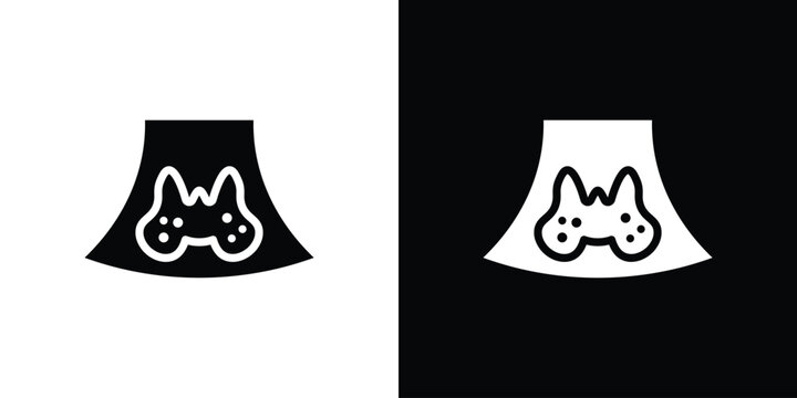 Thyroid icon. Vector illustration. Silhouette in black color