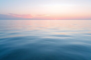 Fototapeta premium Peaceful Ocean Sunset Seascape Pastel Colors Calm Water ai generated