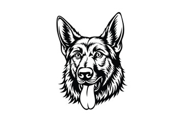 Head and Body Dog Silhouette