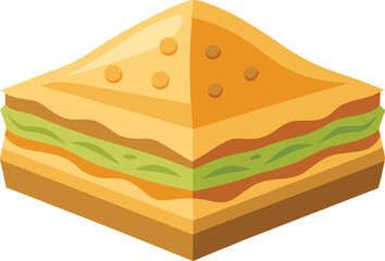 Seafood Platter Design Graphics Delicious and Simple Triangle Sandwich Illustration, Perfect for Menu Design and Food Blogs