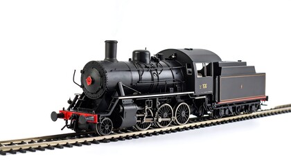 Fototapeta premium Detailed model train steam locomotive