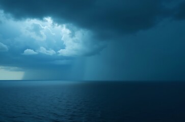 Fototapeta premium Moody Ocean Landscape Dark Sky Vastness Calm Water ai generated
