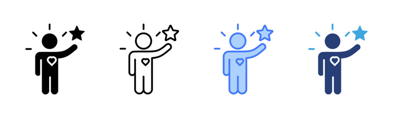 Self Esteem icon sheet multiple style collection